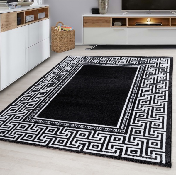 Parma Indi Border Black Rug